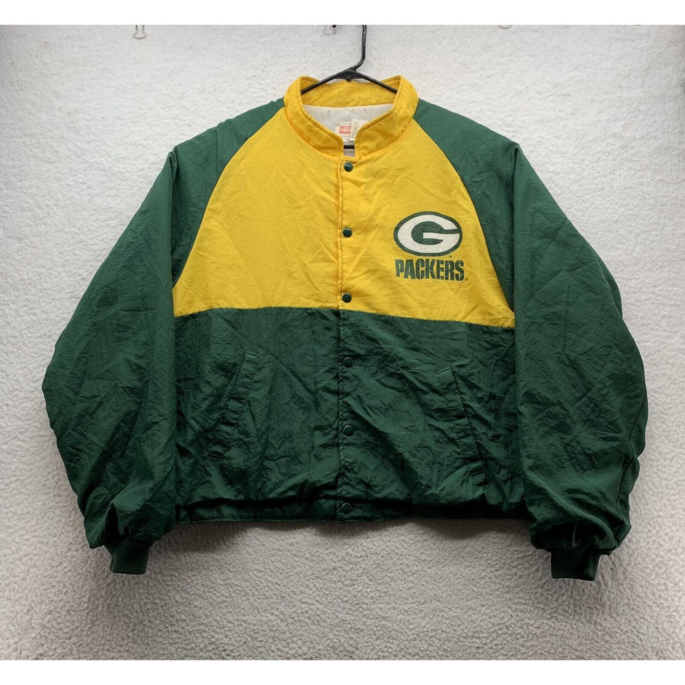 VTG Green Bay Packers Windbreaker Mens XL Swingster Quilted Color Block NFL‎ USA
